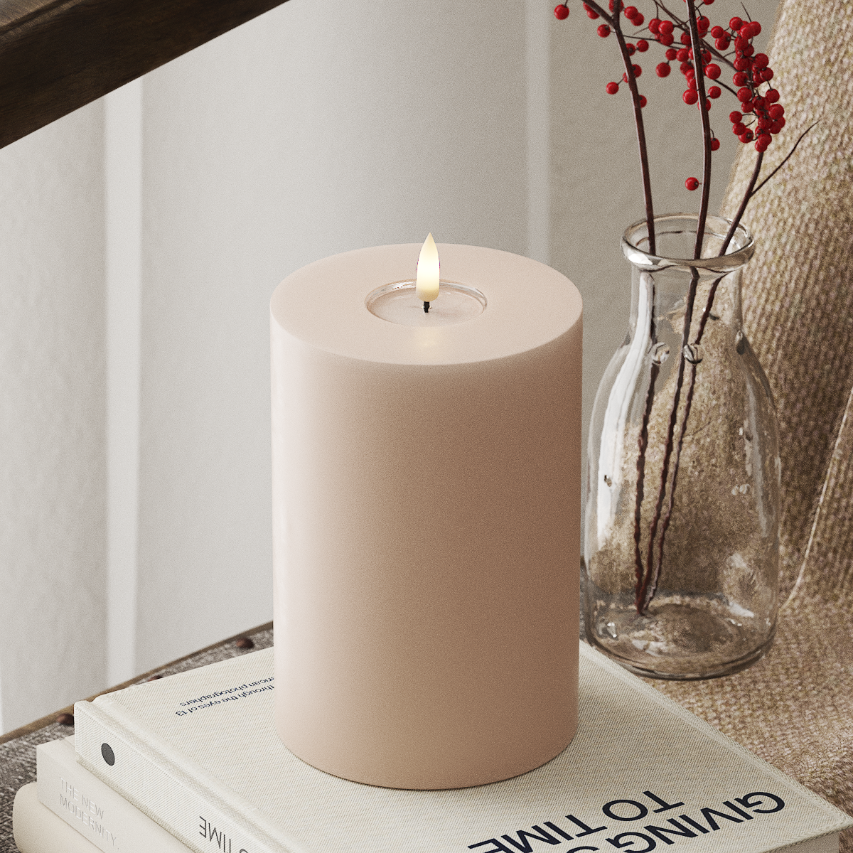 LED Pillar candle Ø 10 x 15 cm Pink – DeluxeHomeartShop