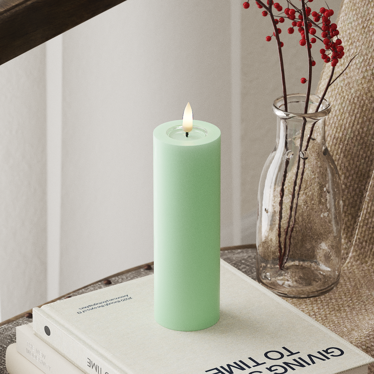 LED Pillar candle Ø 5 x 15 cm Mint – DeluxeHomeartShop