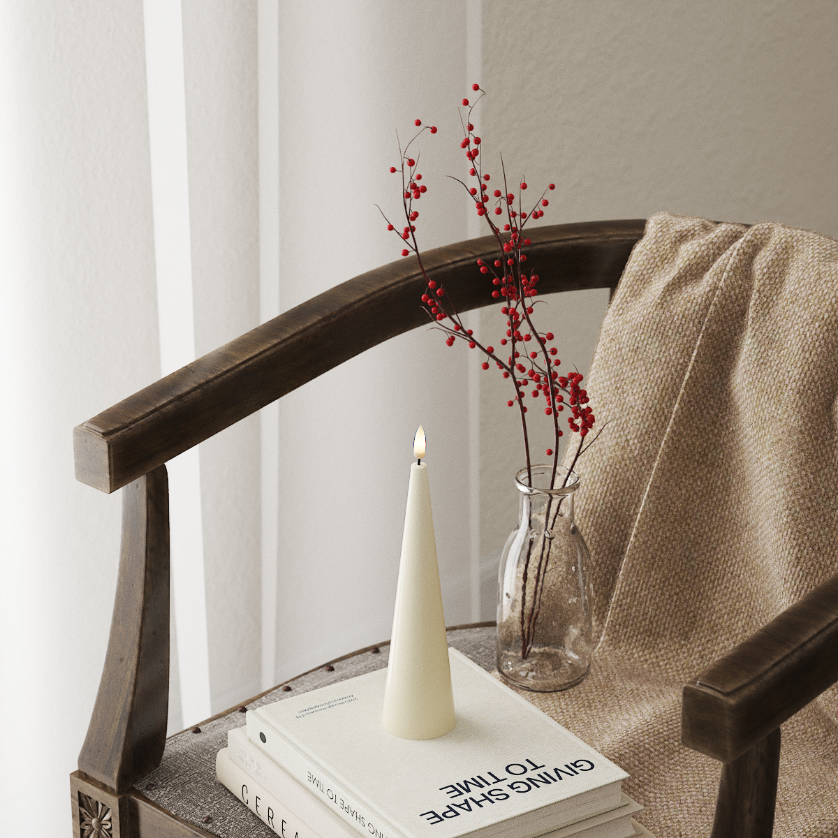 Cone light d 5 x h 20 cm Cream – DeluxeHomeartShop