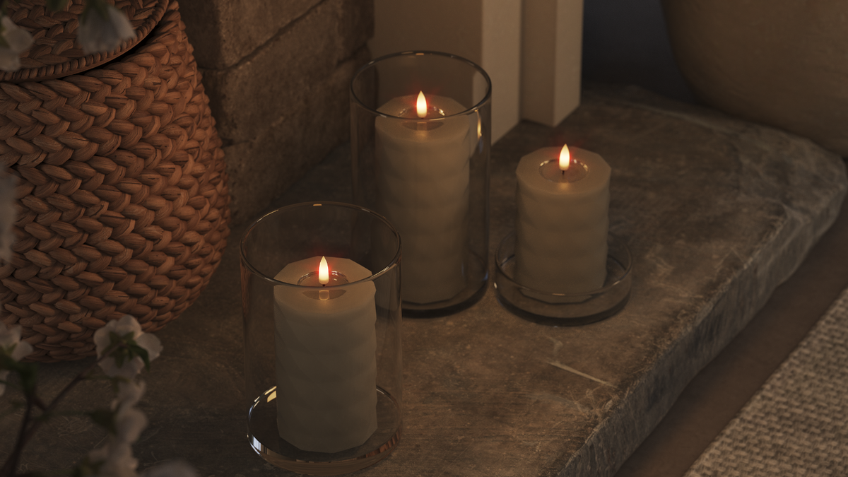 LED Square With lifelike LED flame