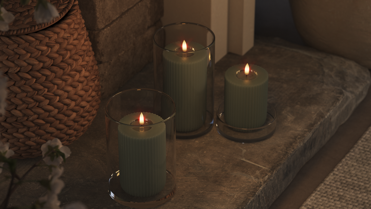 LED Form med naturtro LED flamme