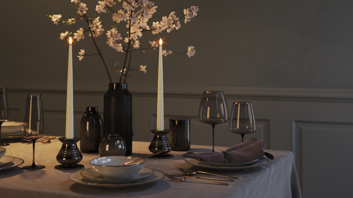 LED Shiny Dinner candle With lifelike LED flame