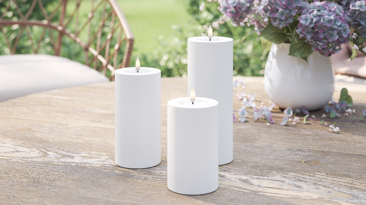Practical timer function to your LED Outdoor light Pillar candle