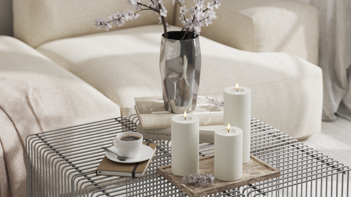 Natural faith LED Pillar candle With Wetlook ™ design