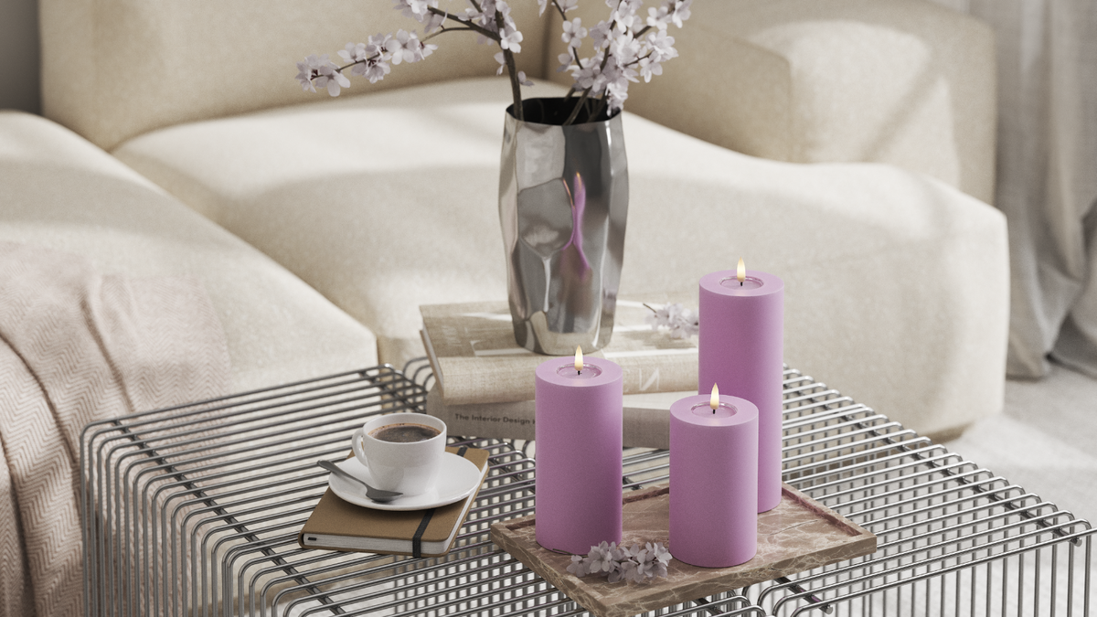 Natural faith LED Pillar candle With Wetlook ™ design