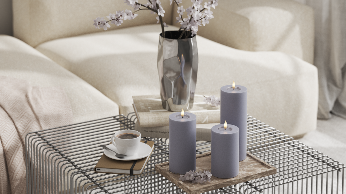 Natural faith LED Pillar candle With Wetlook ™ design