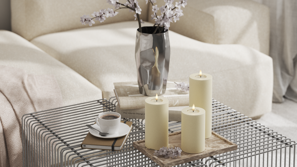 Natural faith LED Pillar candle With Wetlook ™ design
