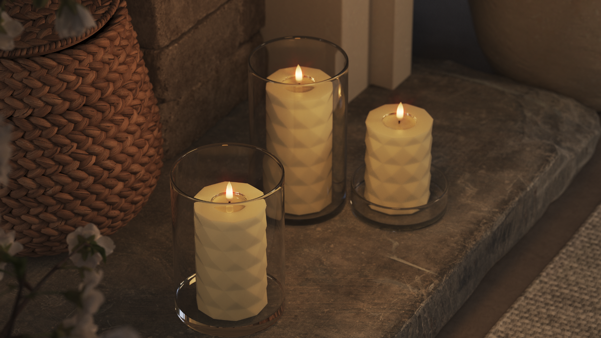 LED Square With lifelike LED flame