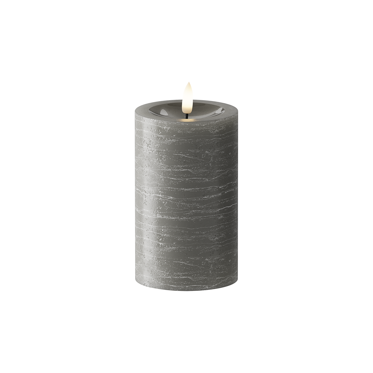 LED Blockljus Ø 7,5 x 12,5 cm Mörkgrå
