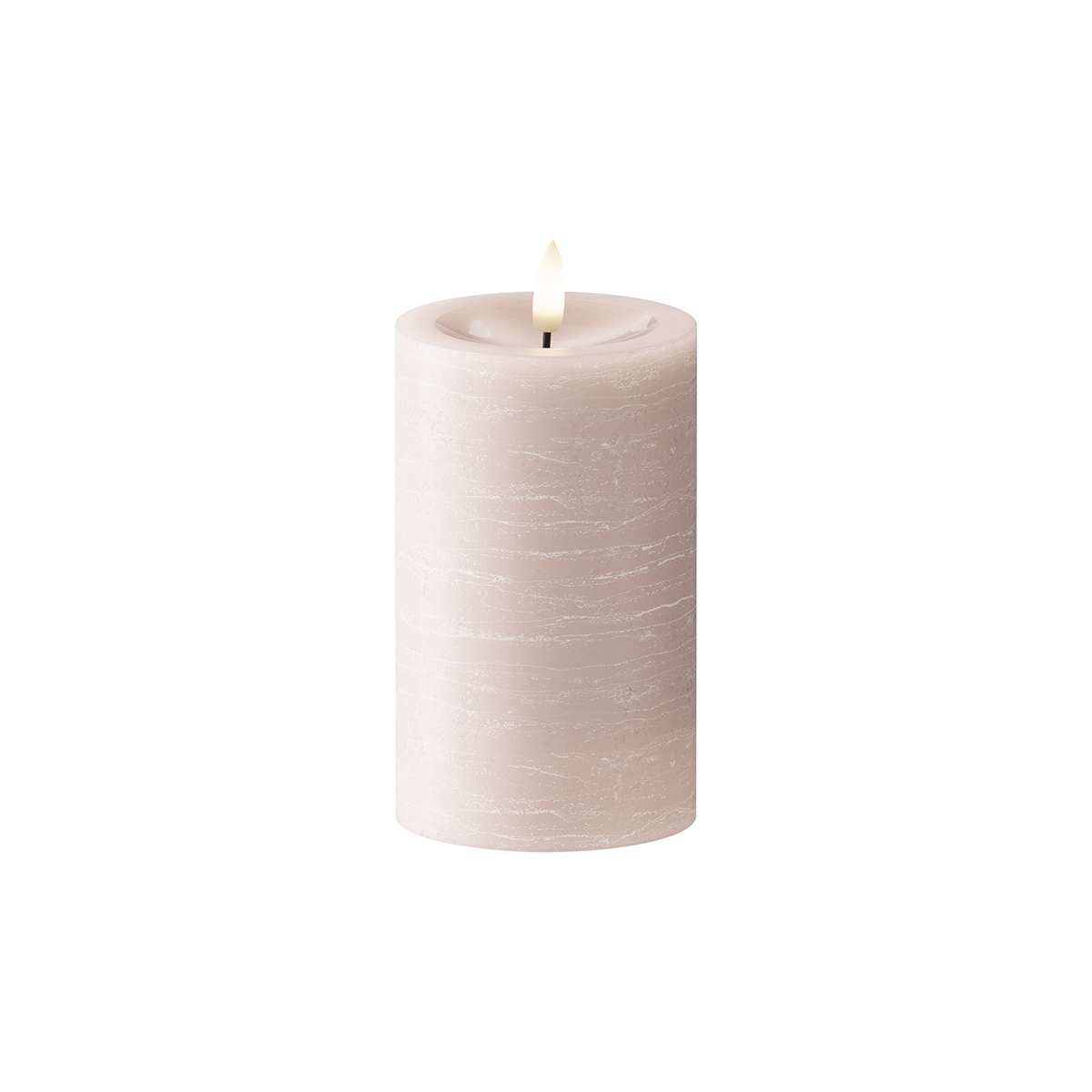 LED Blockljus Ø 7,5 x 12,5 cm Rosa