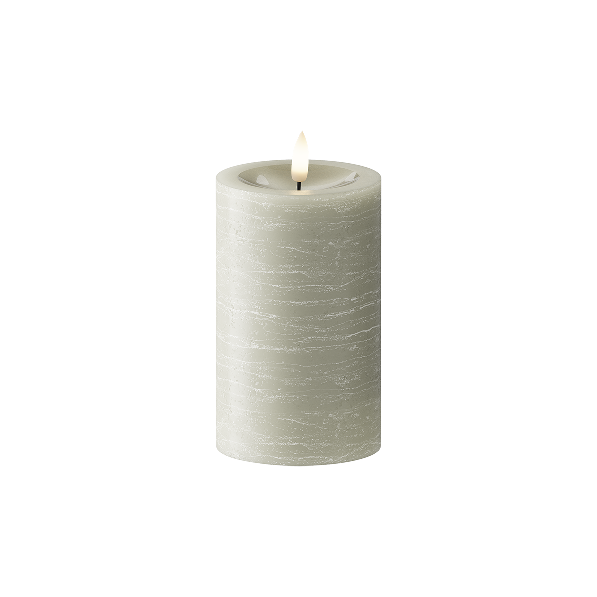 LED Pillar candle Ø 7.5 x 12.5 cm Sage green