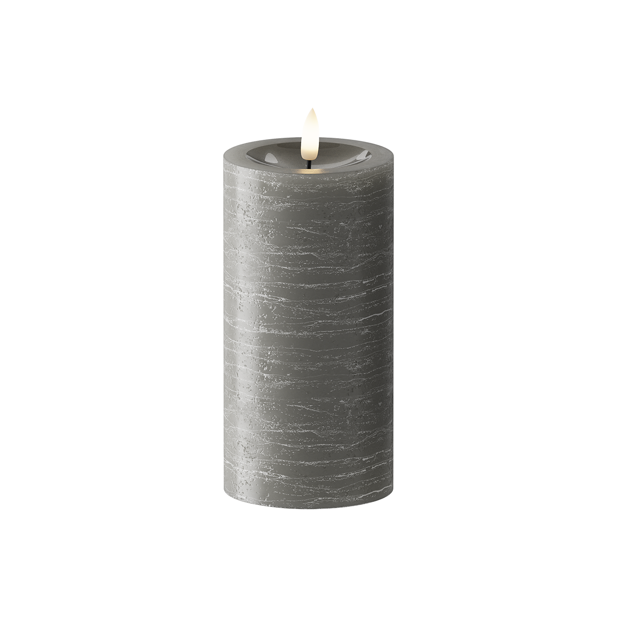 LED Pillar candle Ø 7.5 x 15 cm Dark grey