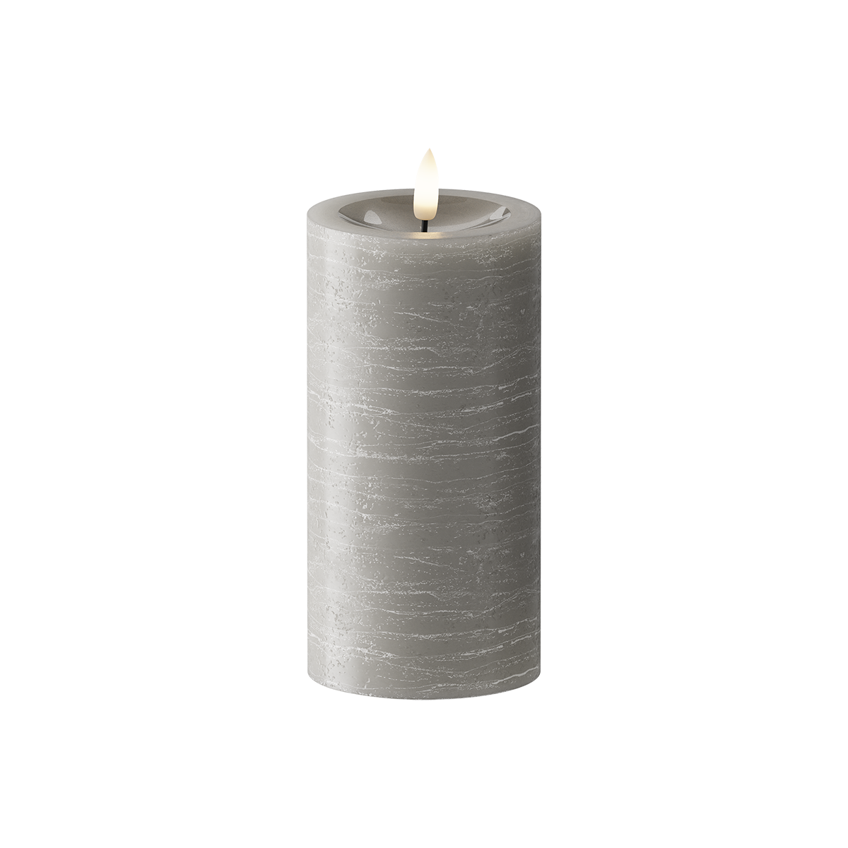 LED Pillar candle Ø 7.5 x 15 cm Gray