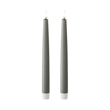 LED Dinner candle 2 pcs, Ø 2.2 x 25 cm Dark grey