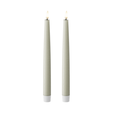 LED Dinner candle 2 pcs, Ø 2.2 x 25 cm Sage green
