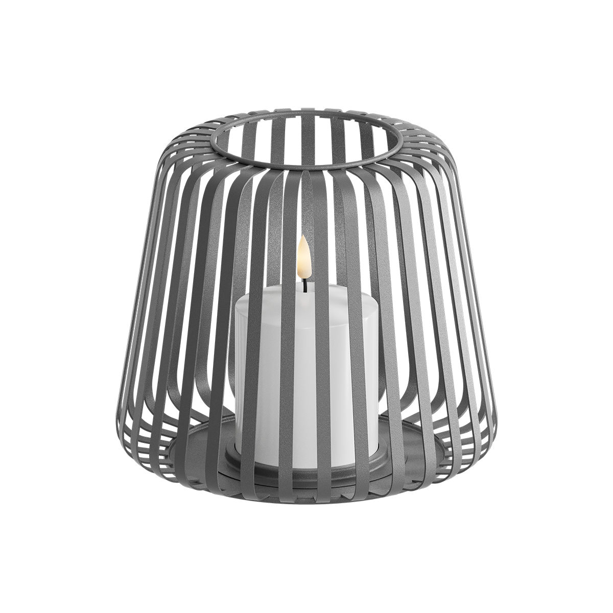 LED Lantern Ø 20 x 17 cm Gray