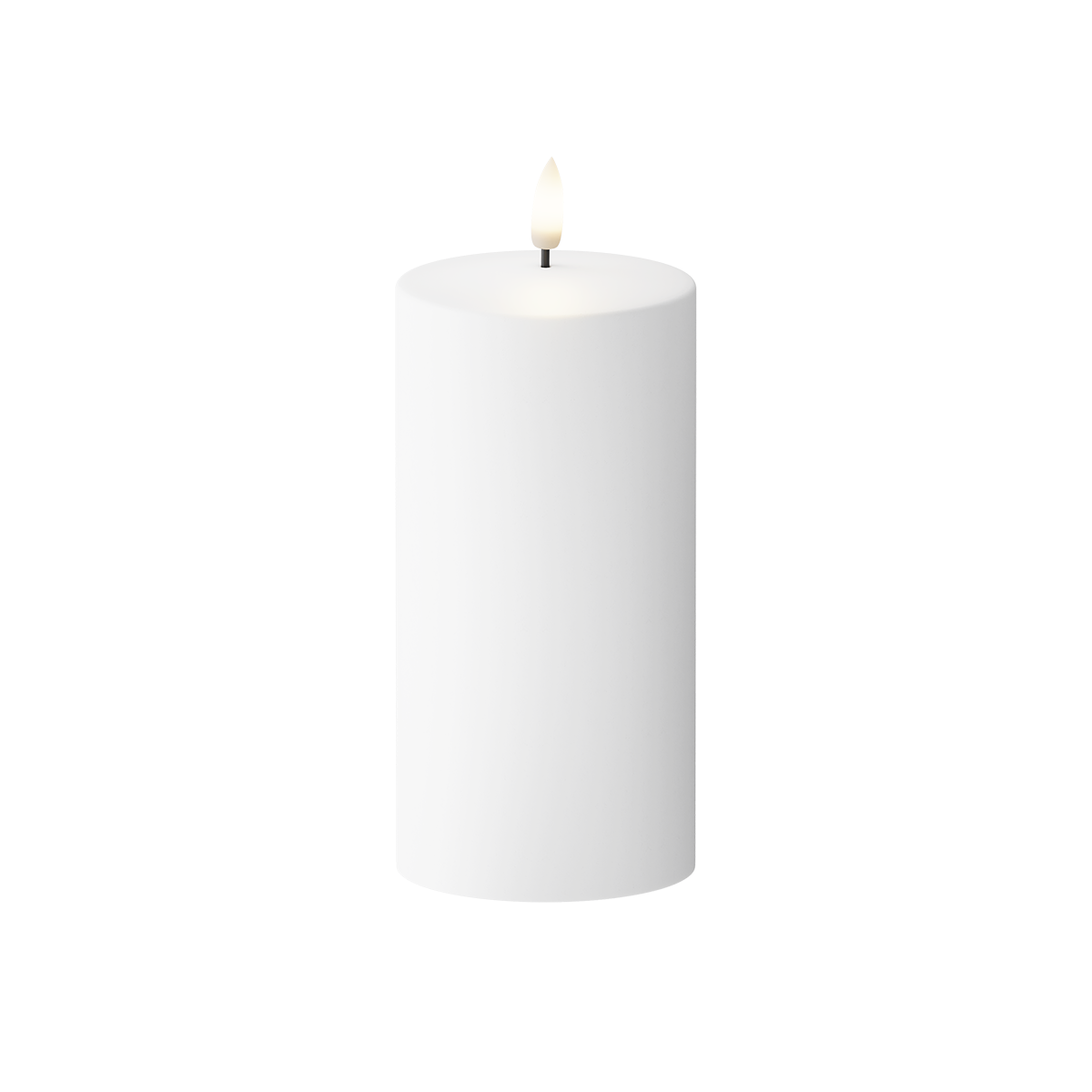 Solar cell LED Outdoors Pillar candle Ø 7.5 x 15 cm White