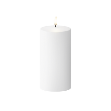 Solar cell LED Outdoors Pillar candle Ø 7.5 x 15 cm White