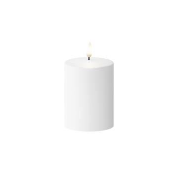 Solar cell LED Outdoors Pillar candle Ø 7.5 x 10 cm White