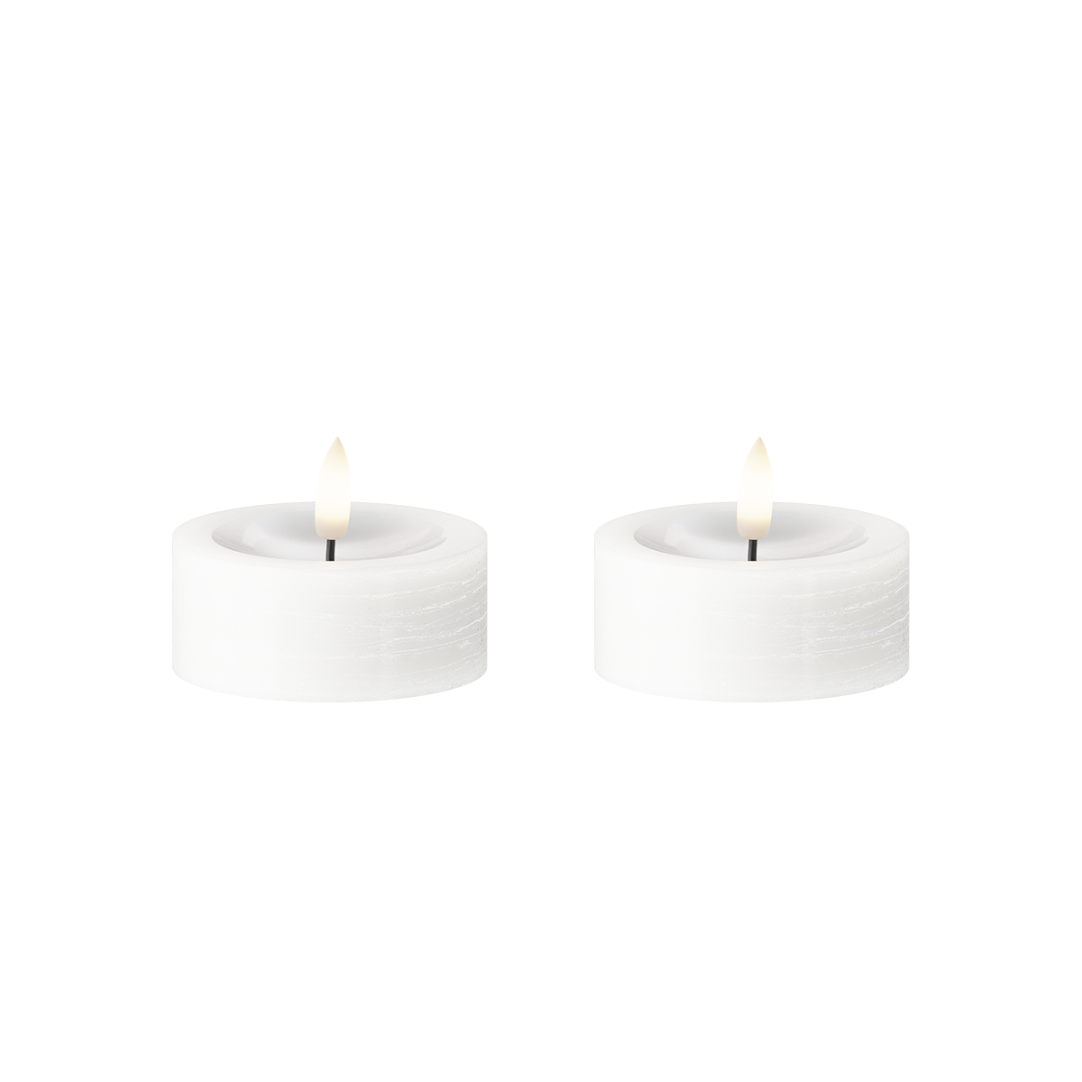 LED Jumbo Tealight candle 2 pcs., Ø 6.8 x 3 cm White