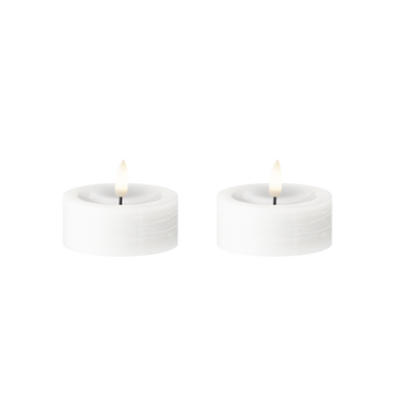 LED Jumbo Tealight candle 2 pcs., Ø 6.8 x 3 cm White