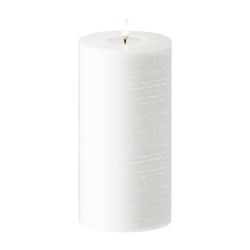 LED Pillar candle WetLook Ø 10 x 20 cm White