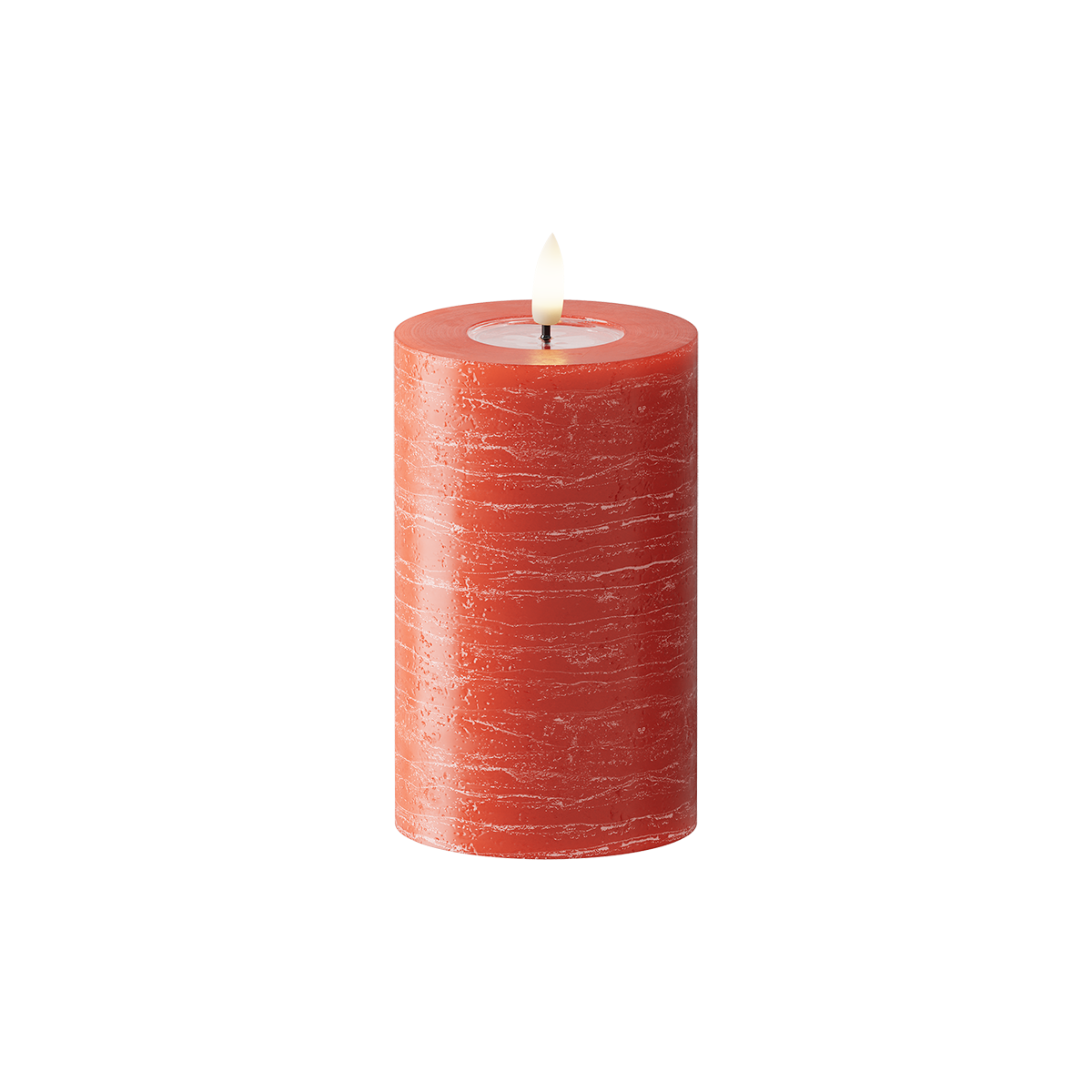 LED Pillar candle WetLook Ø 7.5 x 12.5 cm Red