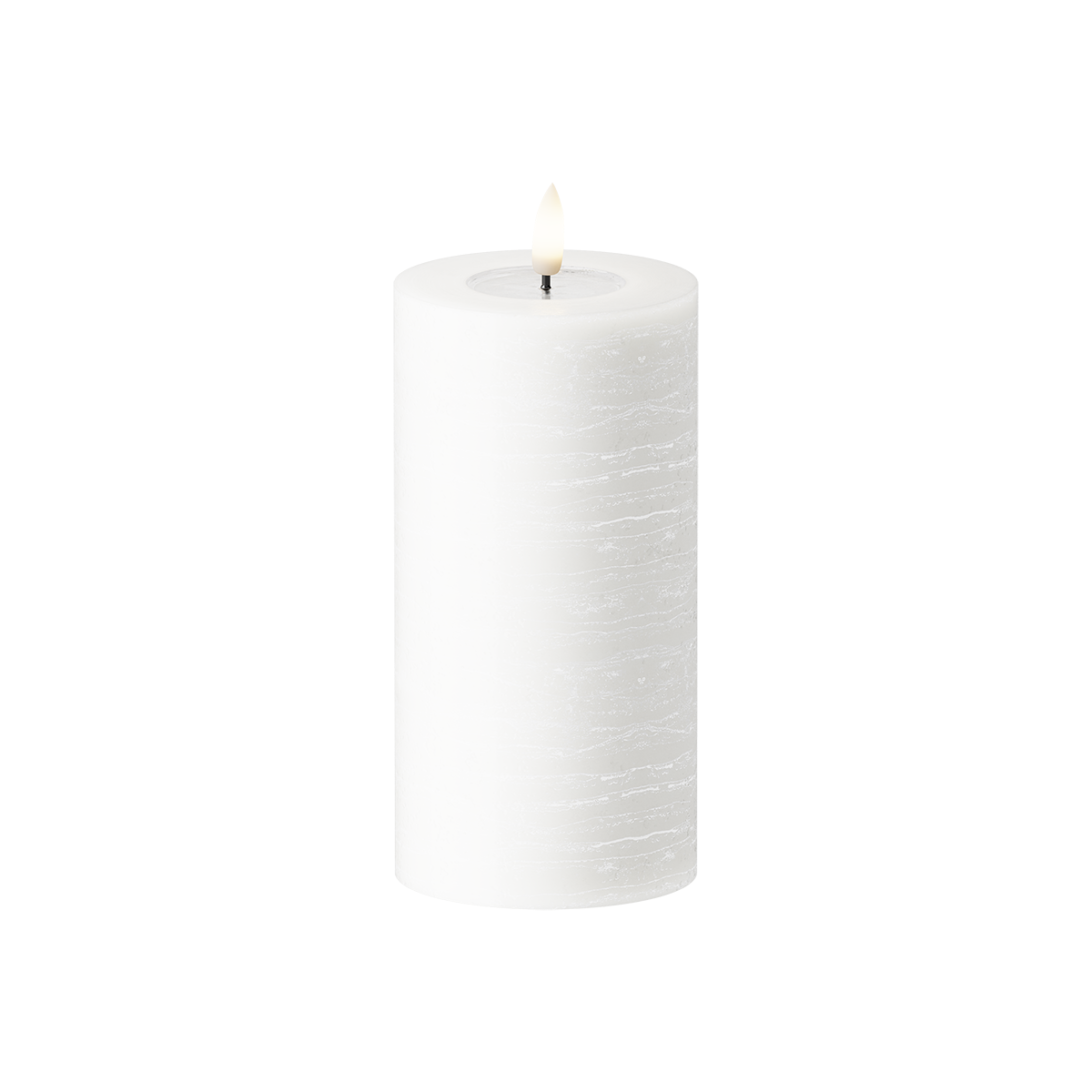 LED Pillar candle WetLook Ø 7.5 x 15 cm White