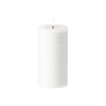 LED Pillar candle WetLook Ø 7.5 x 15 cm White