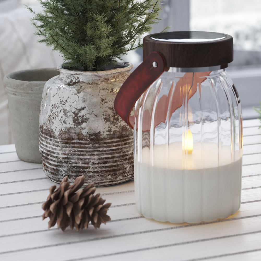 Deluxe Homeart LED Glas Lanterne 17cm LED lanterner 1