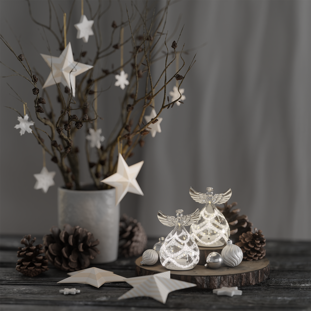 Deluxe Homeart Glass angels 2 pcs 1