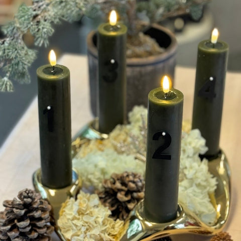 Advent package with block candles - 4 colors