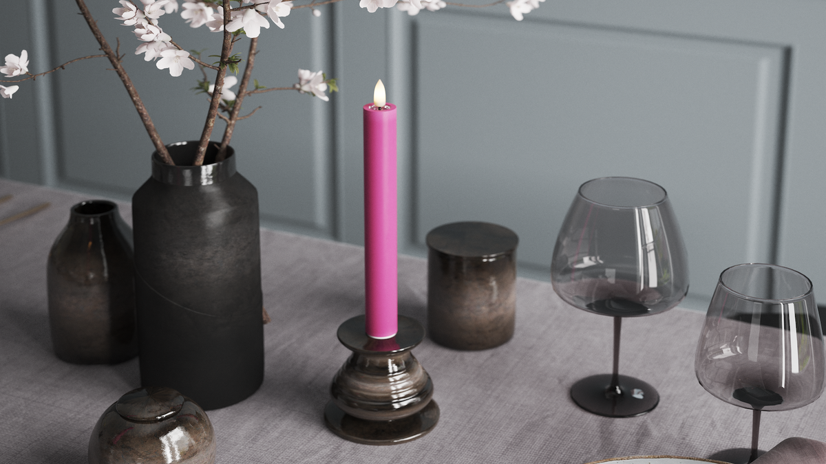 LED Krone lys med naturtro LED flamme