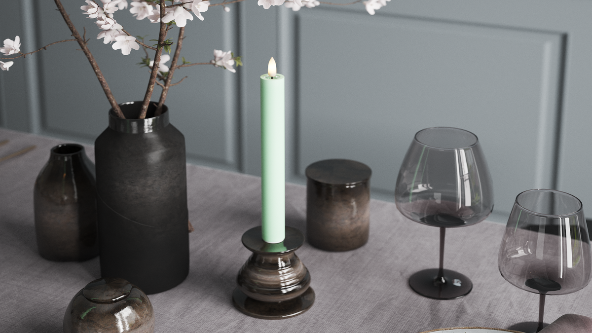 LED Kronlys med naturtro LED flamme