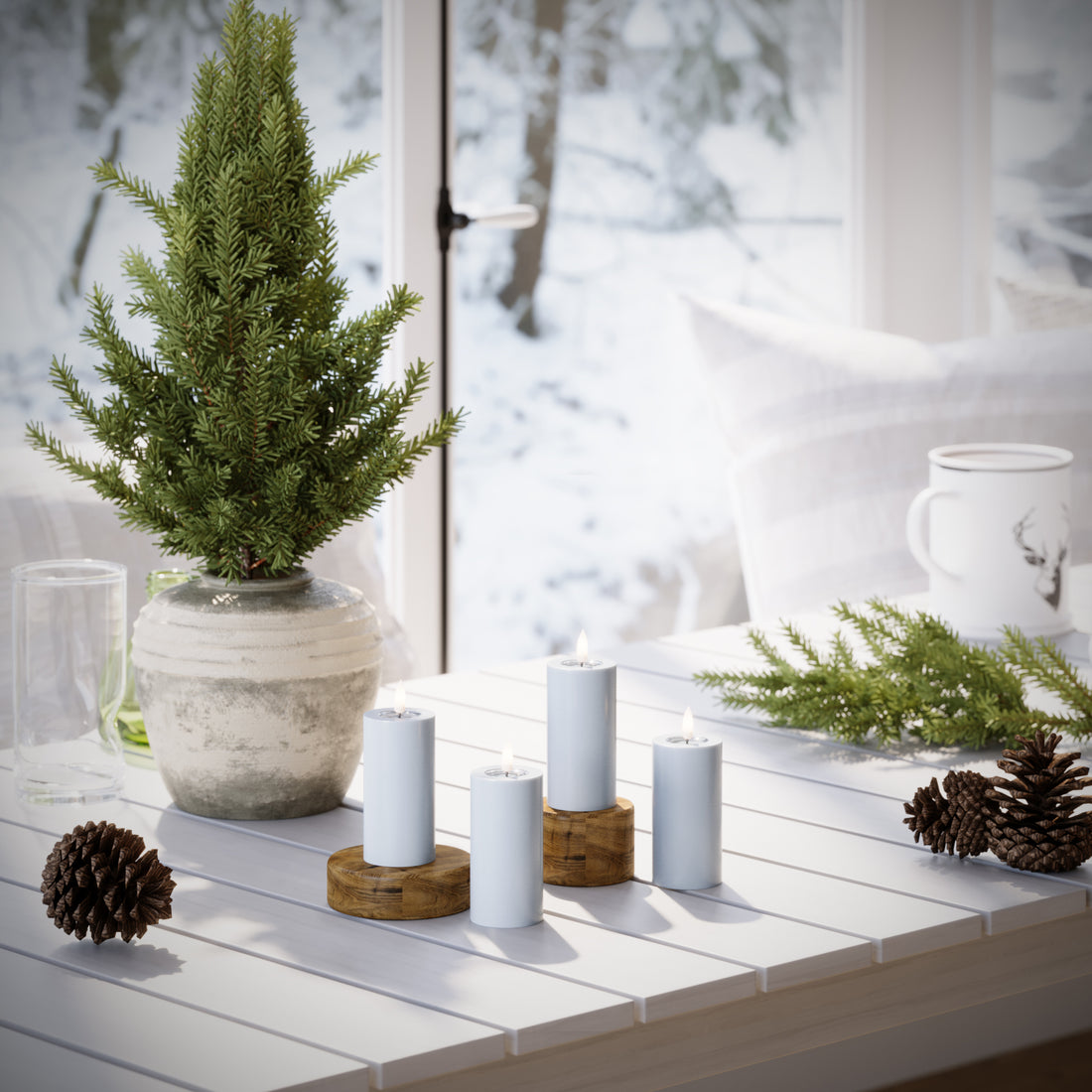 LED -plokktuled Ø 5 x 10 cm Tolmune sinine - 4 tk