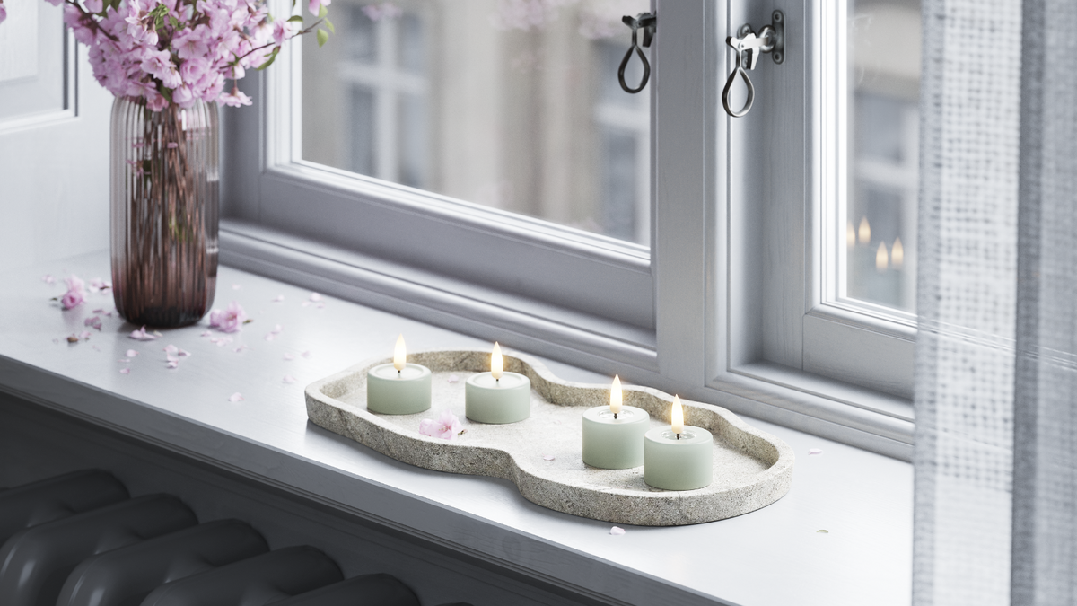 LED Jumbo Tealight candle With lifelike LED flame