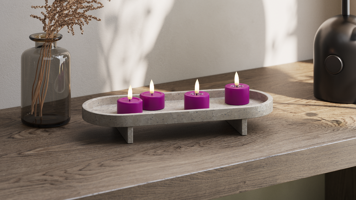 LED Jumbo Tealight candle With lifelike LED flame