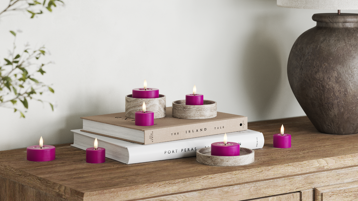 Natural faith LED Jumbo Tealight candle With Wetlook ™ design