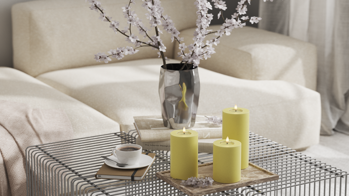 LED Blockljus Med naturtro LED flamma