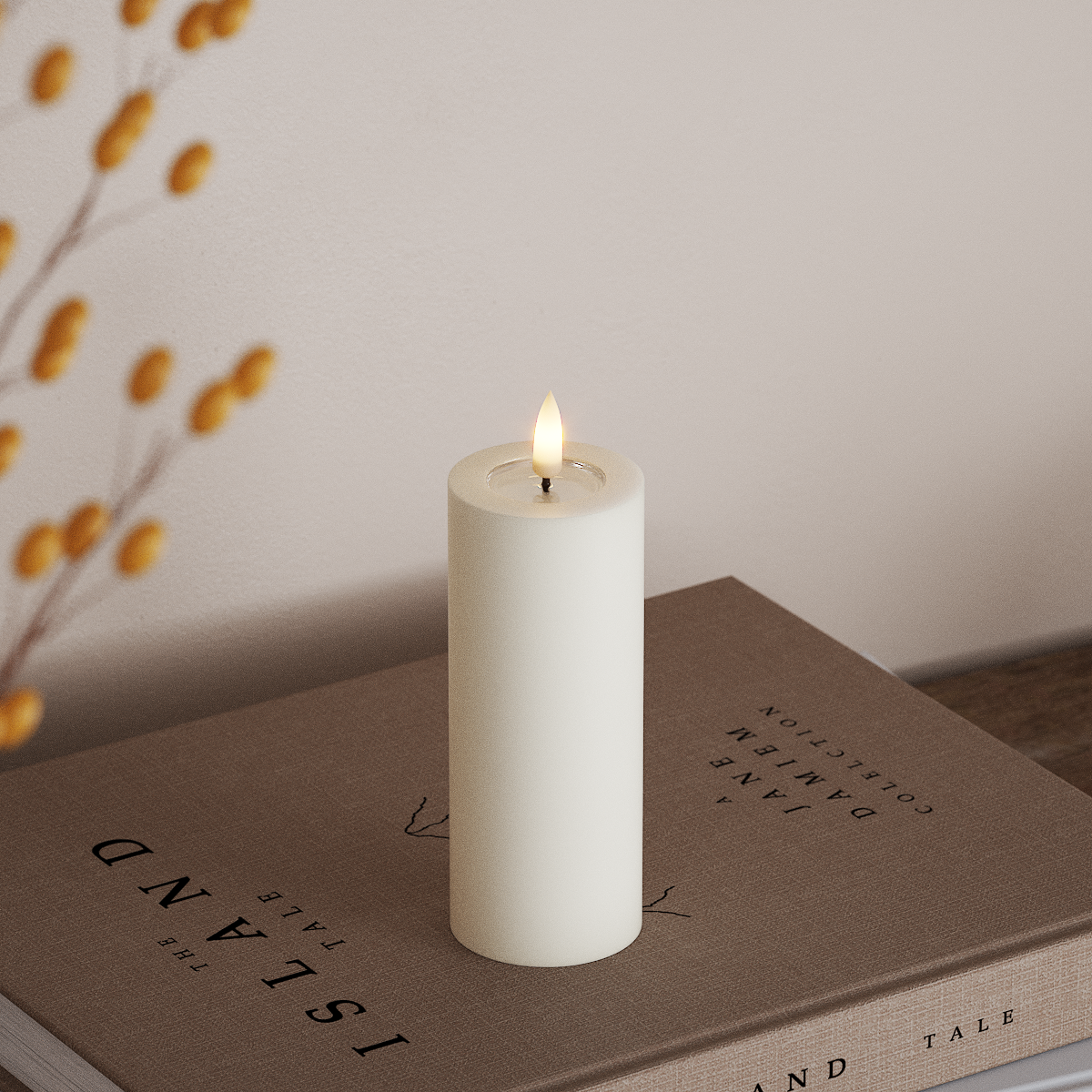 Deluxe Homeart LED Pillar candle Ø 5 x 12.5 cm White LED Pillar candle 3