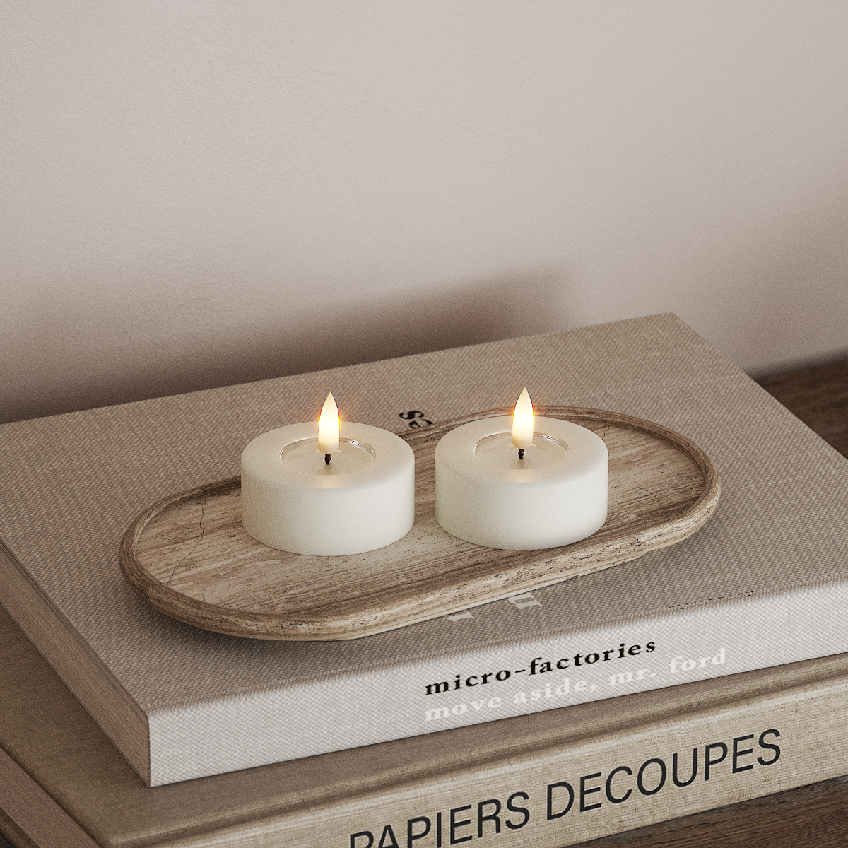 Deluxe Homeart LED Jumbo Tealight candle 2 pieces Large White LED jumbo Tealight candle 3