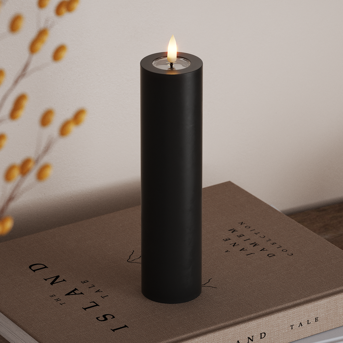 Deluxe Homeart LED Pillar candle Ø 5 x 20 cm Black LED Pillar candle 3