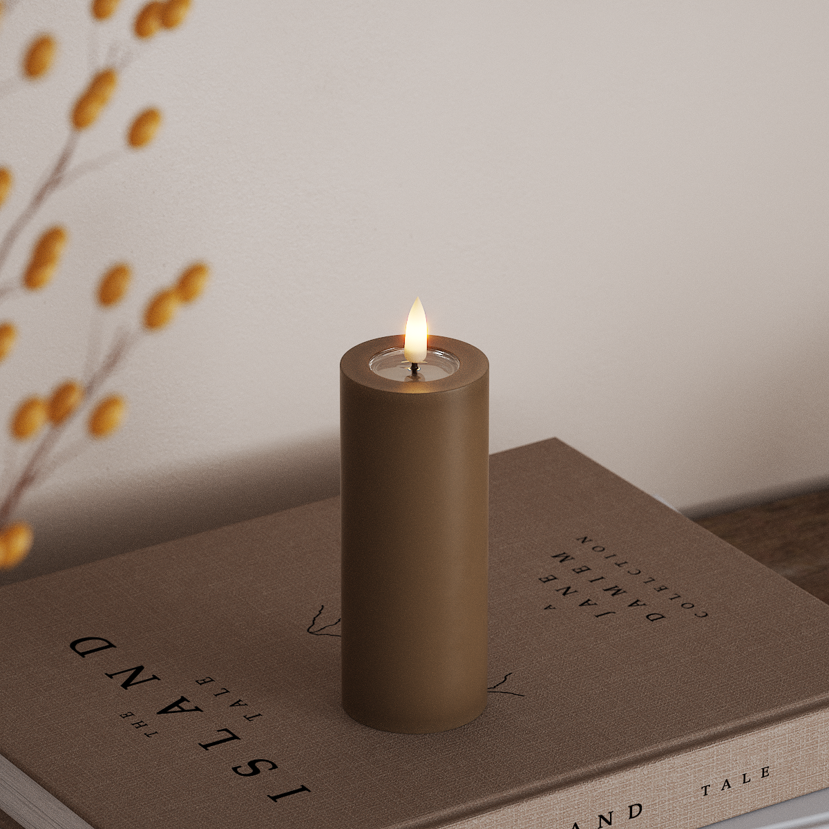 Deluxe Homeart LED Pillar candle Ø 5 x 12.5 cm Caramel LED Pillar candle 3