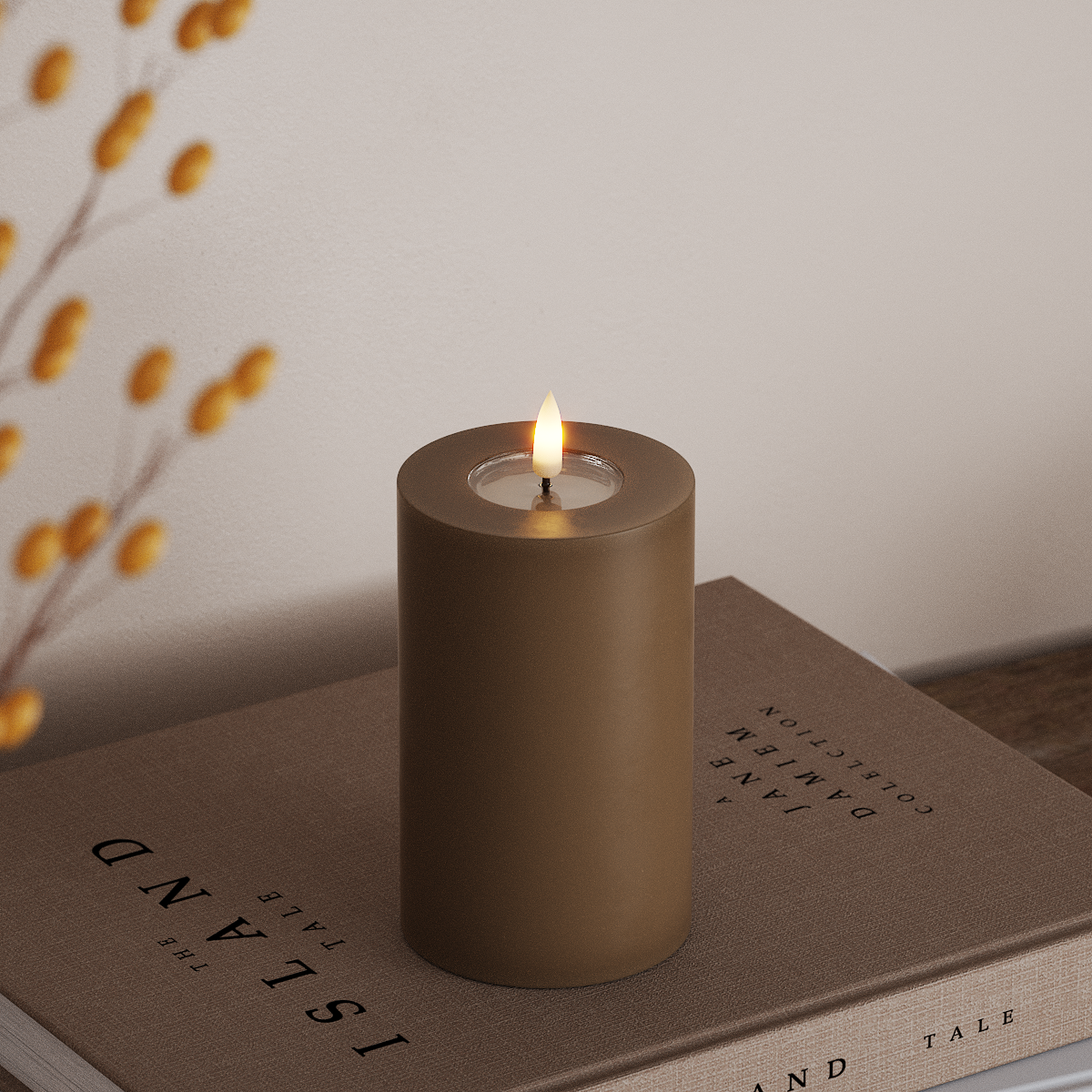 Deluxe Homeart LED Pillar candle Ø 7.5 x 12.5 cm Caramel LED Pillar candle 3
