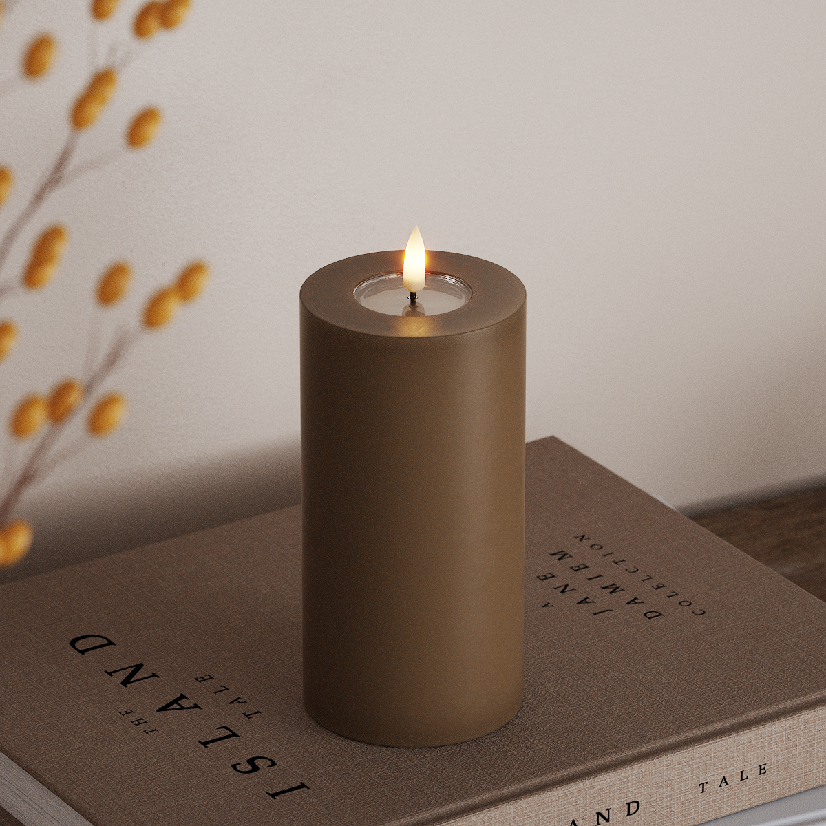Deluxe Homeart LED Pillar candle Ø 7.5 x 15 cm Caramel LED Pillar candle 3