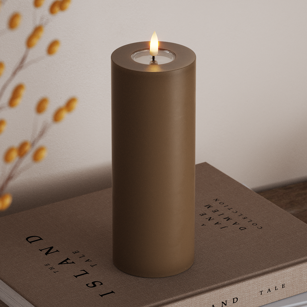 Deluxe Homeart LED Pillar candle Ø 7.5 x 20 cm Caramel LED Pillar candle 3