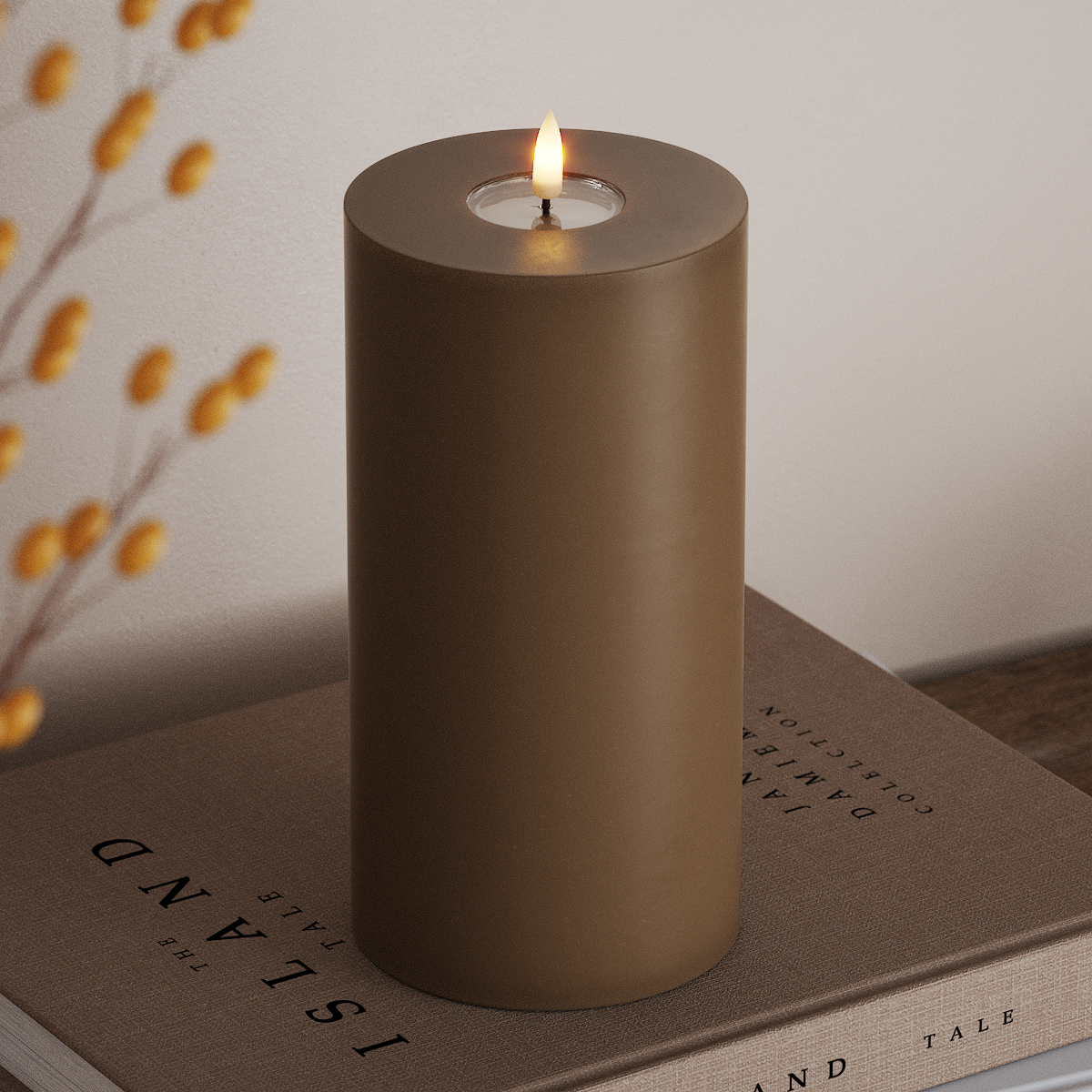Deluxe Homeart LED Pillar candle Ø 10 x 20 cm Caramel LED Pillar candle 3