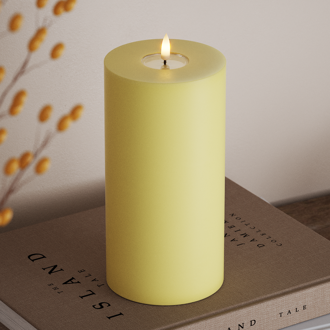 Deluxe Homeart LED Pillar candle Ø 10 x 20 cm Light Yellow LED Pillar candle 4