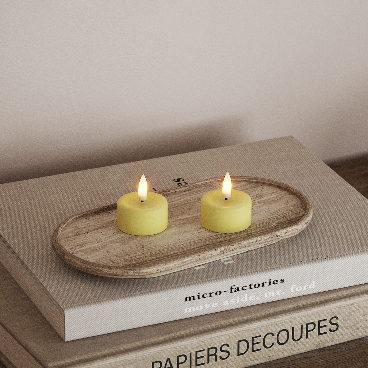 Deluxe Homeart LED Tealight candle 2 pieces Light Yellow LED Tealight candle 3
