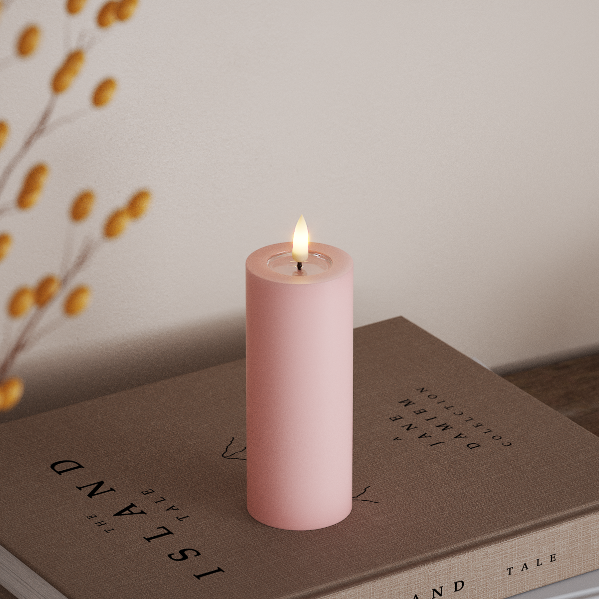 Deluxe Homeart LED Pillar candle Ø 5 x 12.5 cm Light Pink LED Pillar candle 3
